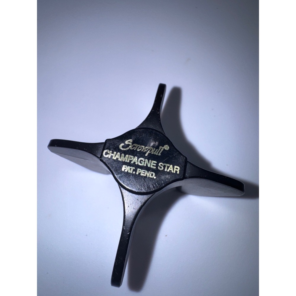 Screwpull Champagne Star Wine Opener Black Sparkling Wine Cork Remover Vintage - Picture 2 of 3